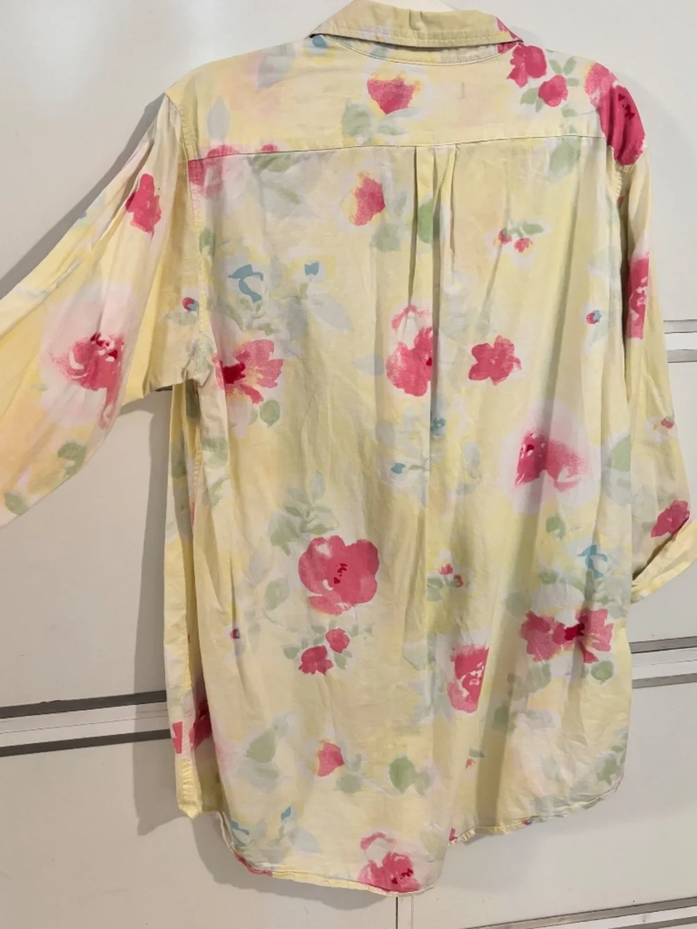 Lauren Ralph Lauren Women’s Button Down Shirt Large Yellow Floral - Picture 2 of 6